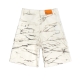 WAVY WASHES DOUBLE KNEES BAGGY SHORTS IN WHITE