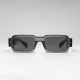 RECTANGULAR SUNGLASSES IN TRANSPARENT GREY