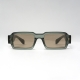 RECTANGULAR SUNGLASSES IN TRANSPARENT GREEN