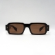 RECTANGULAR SUNGLASSES IN DARK BROWN