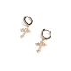 ICED OUT RING CROSS EARRING IN GOLD