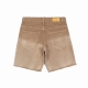 EMBOSSED LOGO WASHED DENIM SHORT IN TAN